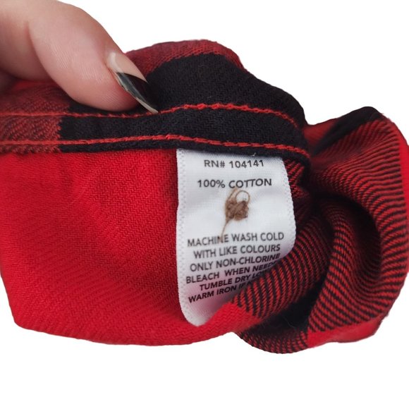 Field & Stream Mens Black and Red Flannel Long Sleeve Button Up Shirt Size 2XL - Picture 6 of 6